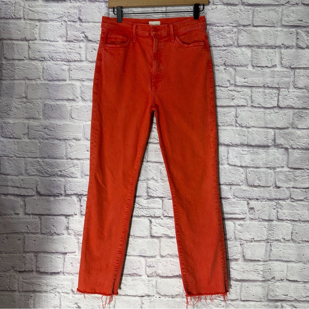 Mother - The Swooner Rascal Ankle Fray in Flame Scarlett - Picture 5 of 15